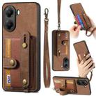 For Redmi Turbo 4 Retro Cross Wristband Wallet Leather Back Phone Case(Brown) - 1