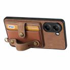 For Redmi Turbo 4 Retro Cross Wristband Wallet Leather Back Phone Case(Brown) - 3