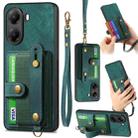 For Redmi Turbo 4 Retro Cross Wristband Wallet Leather Back Phone Case(Green) - 1