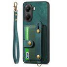 For Redmi Turbo 4 Retro Cross Wristband Wallet Leather Back Phone Case(Green) - 2