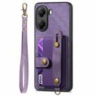 For Xiaomi Poco X7 Pro Retro Cross Wristband Wallet Leather Back Phone Case(Purple) - 2