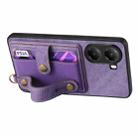 For Xiaomi Poco X7 Pro Retro Cross Wristband Wallet Leather Back Phone Case(Purple) - 3