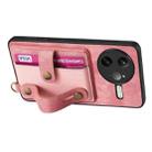 For Redmi K80 / Poco F7 Pro Retro Cross Wristband Wallet Leather Back Phone Case(Pink) - 3
