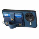 For Redmi K80 / Poco F7 Pro Retro Cross Wristband Wallet Leather Back Phone Case(Blue) - 3
