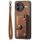 For Redmi K80 Pro / Poco F7 Ultra Retro Cross Wristband Wallet Leather Back Phone Case(Brown) - 2