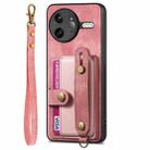For Redmi K80 Pro / Poco F7 Ultra Retro Cross Wristband Wallet Leather Back Phone Case(Pink) - 2