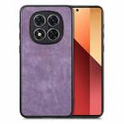 For Xiaomi Redmi Note 14 5G Vintage Leather PC Back Cover Phone Case(Purple) - 1