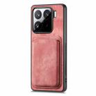 For Xiaomi 15 Retro Leather Card Bag Magnetic Phone Case(Pink) - 2