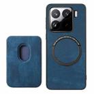 For Xiaomi 15 Pro Retro Leather Card Bag Magnetic Phone Case(Blue) - 3