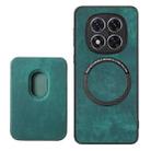For Xiaomi Redmi Note 14 Pro 5G Retro Leather Card Bag Magnetic Phone Case(Green) - 3