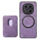 For Xiaomi Redmi Note 14 Pro 5G Retro Leather Card Bag Magnetic Phone Case(Purple) - 3