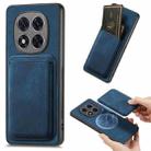 For Xiaomi Redmi Note 14 Pro+ 5G Retro Leather Card Bag Magnetic Phone Case(Blue) - 1