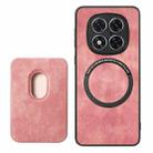 For Xiaomi Redmi Note 14 Pro+ 5G Retro Leather Card Bag Magnetic Phone Case(Pink) - 3