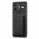 For Redmi K80 Retro Leather Card Bag Magnetic Phone Case(Black) - 2