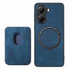 For Redmi Turbo 4 Retro Leather Card Bag Magnetic Phone Case(Blue) - 3