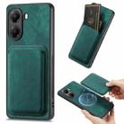 For Xiaomi Poco X7 Pro Retro Leather Card Bag Magnetic Phone Case(Green) - 1