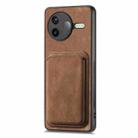 For Redmi K80 Pro / Poco F7 Ultra Retro Leather Card Bag Magnetic Phone Case(Brown) - 2
