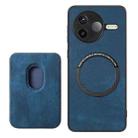 For Redmi K80 Pro / Poco F7 Ultra Retro Leather Card Bag Magnetic Phone Case(Blue) - 3