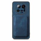 For Xiaomi 15 Ultra Retro Leather Card Bag Magnetic Phone Case(Blue) - 2