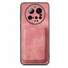 For Xiaomi 15 Ultra Retro Leather Card Bag Magnetic Phone Case(Pink) - 2