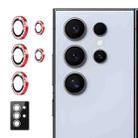 For Samsung Galaxy S23 Ultra 5G ENKAY AR Anti-reflection Individual Diamond Ring Camera Lens Glass Full Film(Red) - 1