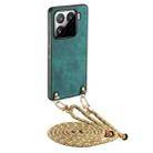 For Xiaomi 15 Vintage Leather PC Back Cover Phone Case with Crossbody Strap(Green) - 1