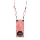 For Xiaomi Redmi Note 14 Pro 5G Vintage Leather PC Back Cover Phone Case with Crossbody Strap(Pink) - 3