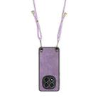 For Xiaomi Redmi Note 14 Pro 5G Vintage Leather PC Back Cover Phone Case with Crossbody Strap(Purple) - 3