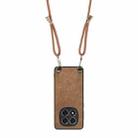 For Xiaomi Redmi Note 14 Pro 5G Vintage Leather PC Back Cover Phone Case with Crossbody Strap(Brown) - 3