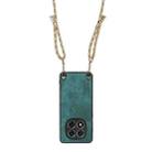For Xiaomi Redmi Note 14 Pro 5G Vintage Leather PC Back Cover Phone Case with Crossbody Strap(Green) - 3
