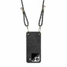 For Xiaomi Redmi Note 13 4G Vintage Leather PC Back Cover Phone Case with Crossbody Strap(Black) - 3