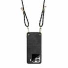 For Xiaomi Redmi Note 13 5G Vintage Leather PC Back Cover Phone Case with Crossbody Strap(Black) - 3