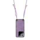 For Xiaomi Redmi 13C Vintage Leather PC Back Cover Phone Case with Crossbody Strap(Purple) - 3