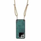 For Xiaomi Redmi 12C Vintage Leather PC Back Cover Phone Case with Crossbody Strap(Green) - 3