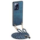 For Xiaomi Civi 2 Vintage Leather PC Back Cover Phone Case with Crossbody Strap(Blue) - 1