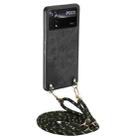 For Xiaomi Poco X4 Pro 5G Vintage Leather PC Back Cover Phone Case with Crossbody Strap(Black) - 1