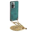 For Xiaomi Redmi Note 10 Pro 4G Vintage Leather PC Back Cover Phone Case with Crossbody Strap(Green) - 1