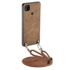 For Xiaomi Redmi 9C Vintage Leather PC Back Cover Phone Case with Crossbody Strap(Brown) - 1