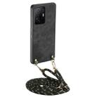 For Xiaomi Mi 11T / 11T Pro Vintage Leather PC Back Cover Phone Case with Crossbody Strap(Black) - 1