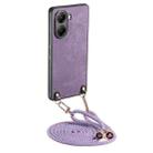 For Xiaomi Poco X7 Pro Vintage Leather PC Back Cover Phone Case with Crossbody Strap(Purple) - 1