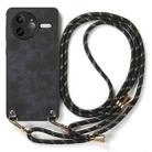 For Redmi K80 / Poco F7 Pro Vintage Leather PC Back Cover Phone Case with Crossbody Strap(Black) - 2