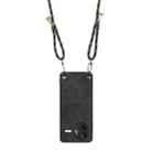 For Redmi K80 / Poco F7 Pro Vintage Leather PC Back Cover Phone Case with Crossbody Strap(Black) - 3
