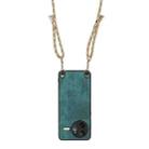 For Redmi K80 / Poco F7 Pro Vintage Leather PC Back Cover Phone Case with Crossbody Strap(Green) - 3
