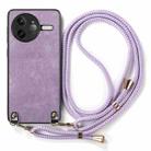 For Redmi K80 Pro / Poco F7 Ultra Vintage Leather PC Back Cover Phone Case with Crossbody Strap(Purple) - 2