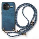 For Redmi K80 Pro / Poco F7 Ultra Vintage Leather PC Back Cover Phone Case with Crossbody Strap(Blue) - 2