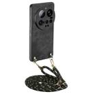 For Xiaomi 15 Ultra Vintage Leather PC Back Cover Phone Case with Crossbody Strap(Black) - 1