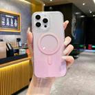 For iPhone 15 Pro Gradient Transparent PC MagSafe Phone Case(Gradient Pink) - 1