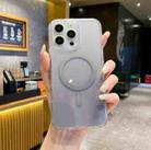 For iPhone 15 Pro Max Gradient Transparent PC MagSafe Phone Case(Gradient Gray) - 1