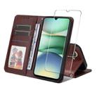 For Redmi A5 171.7mm ENKAY Card Wallet Calf Texture Leather Phone Case with Screen Film(Brown) - 1