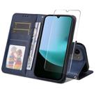 For Redmi 15C 5G /  4G EU 173.1mm ENKAY Card Wallet Calf Texture Leather Phone Case with Screen Film(Blue) - 1